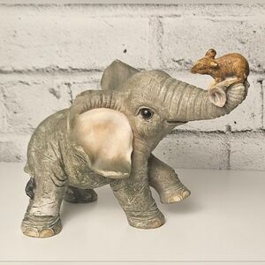 Elephant & Mouse 8" Figurine Safari Nursery Animal Decor